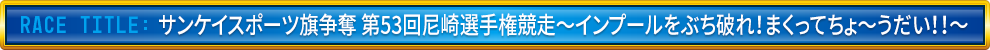 サンケイスポーツ旗争奪 第53回尼崎選手権競走 〜インプールをぶち破れ！まくってちょ〜うだい!!〜